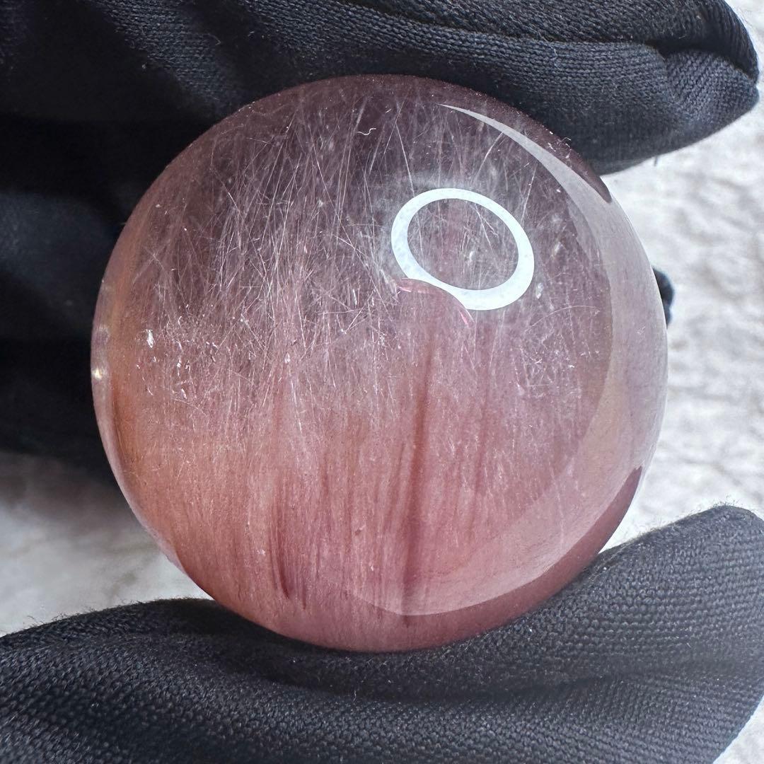 希少❗️極上別格品❗️超美品♡ピンクサゲニティックインクォーツ丸玉スフィアA1301