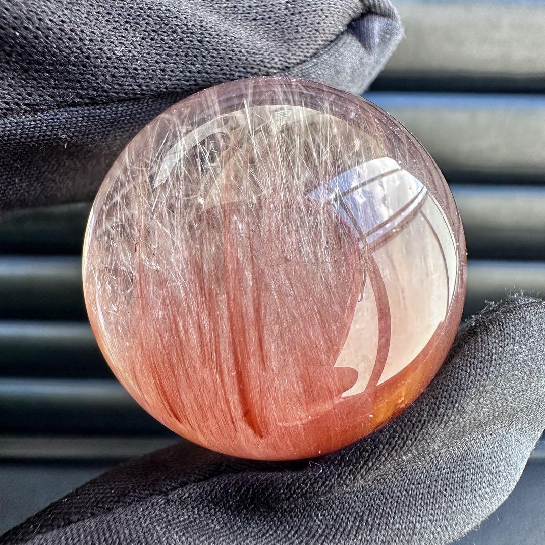 希少❗️極上別格品❗️超美品♡ピンクサゲニティックインクォーツ丸玉スフィアA1301