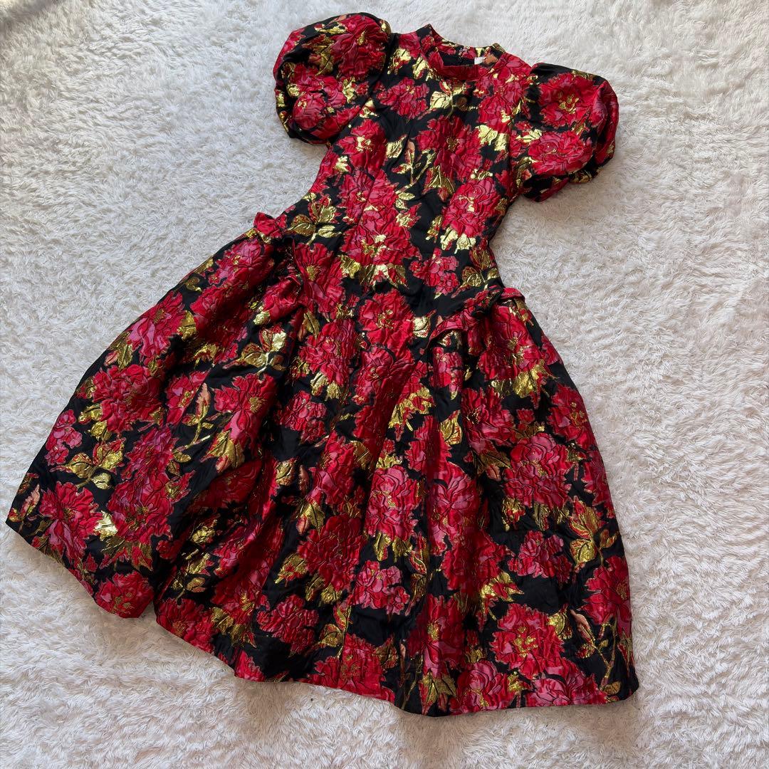 未使用級✨DREAM sister janeジャガードワンピース S 総柄