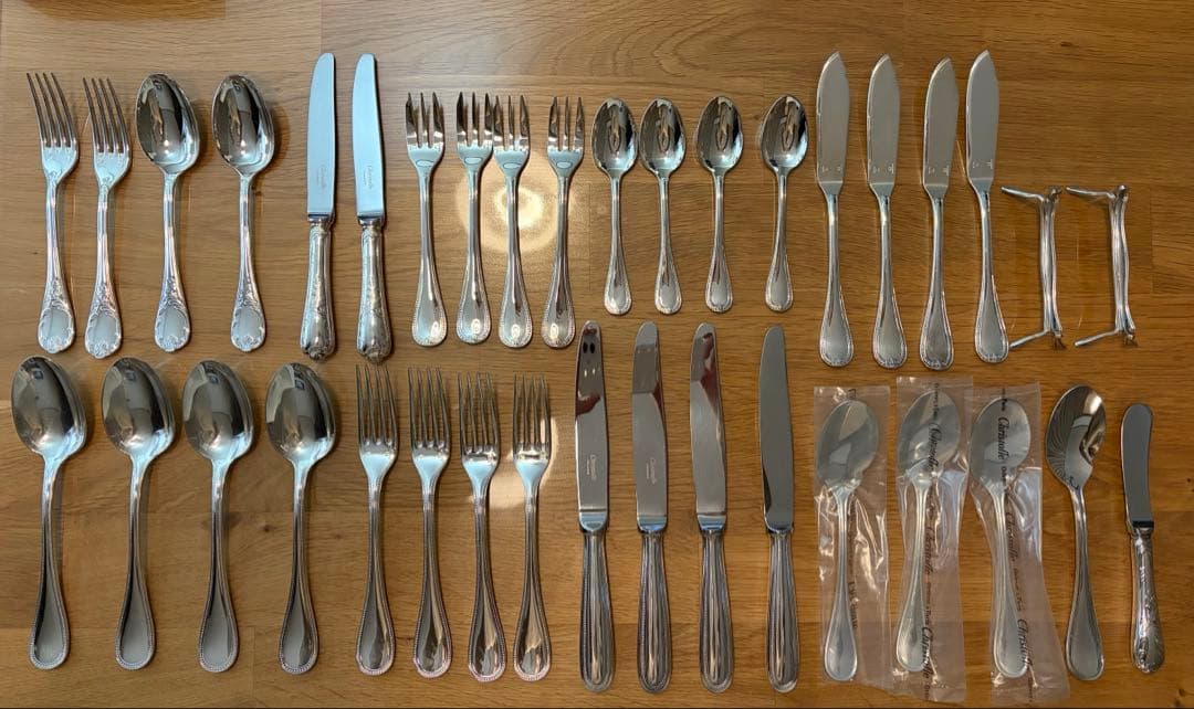 クリストフル　シルバーコーティング カトラリーセット 収納ケース付き