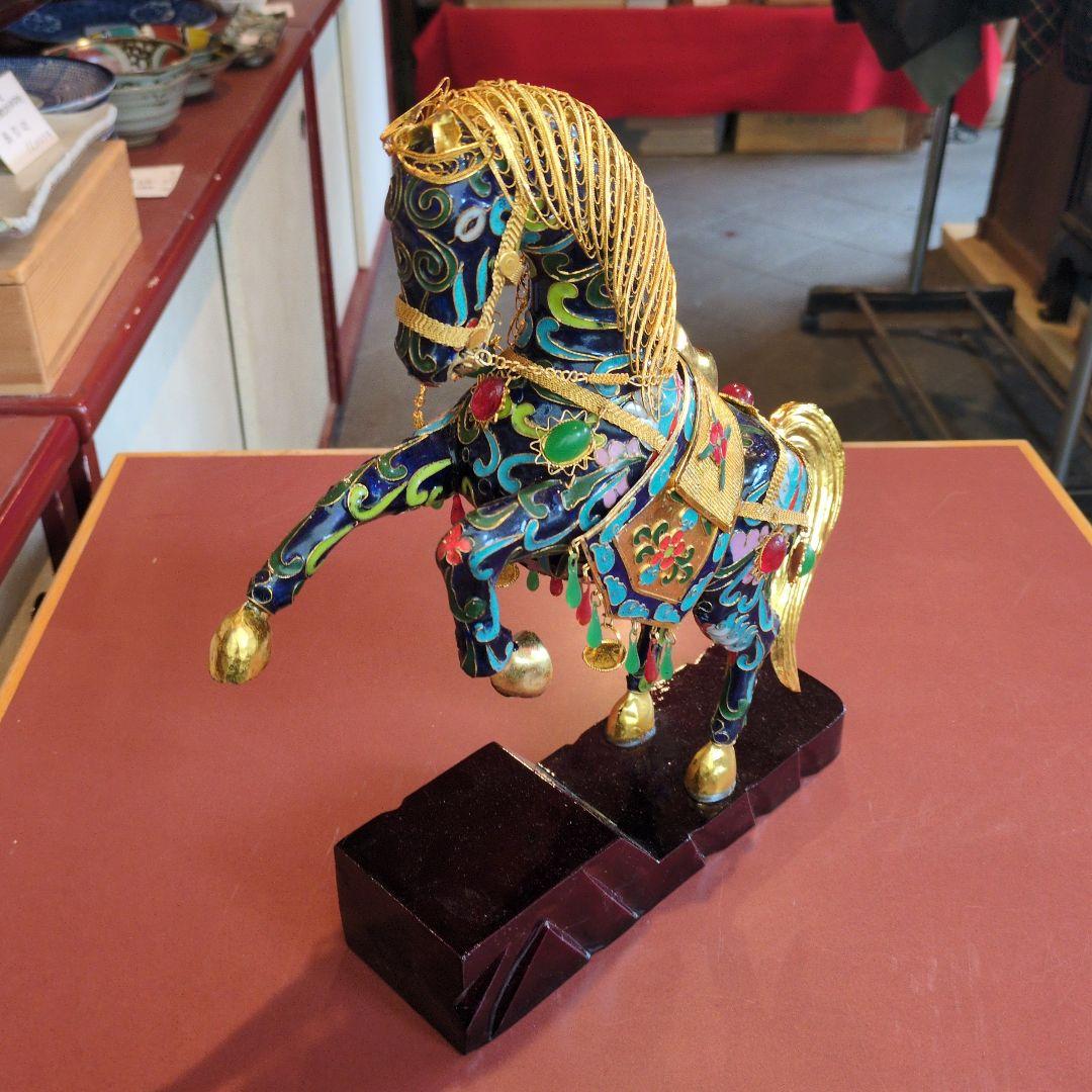 馬の置物　中国七宝　干支