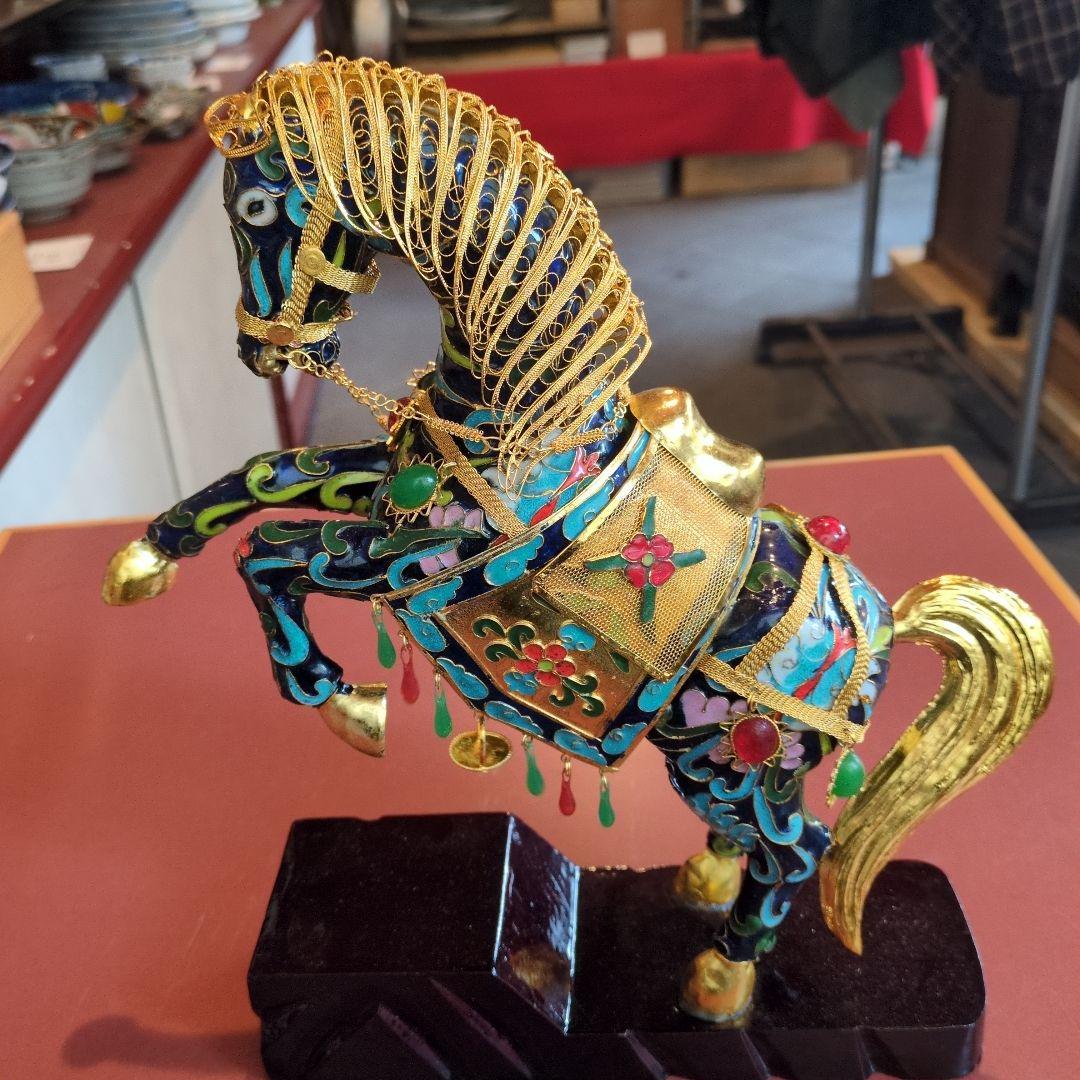 馬の置物　中国七宝　干支