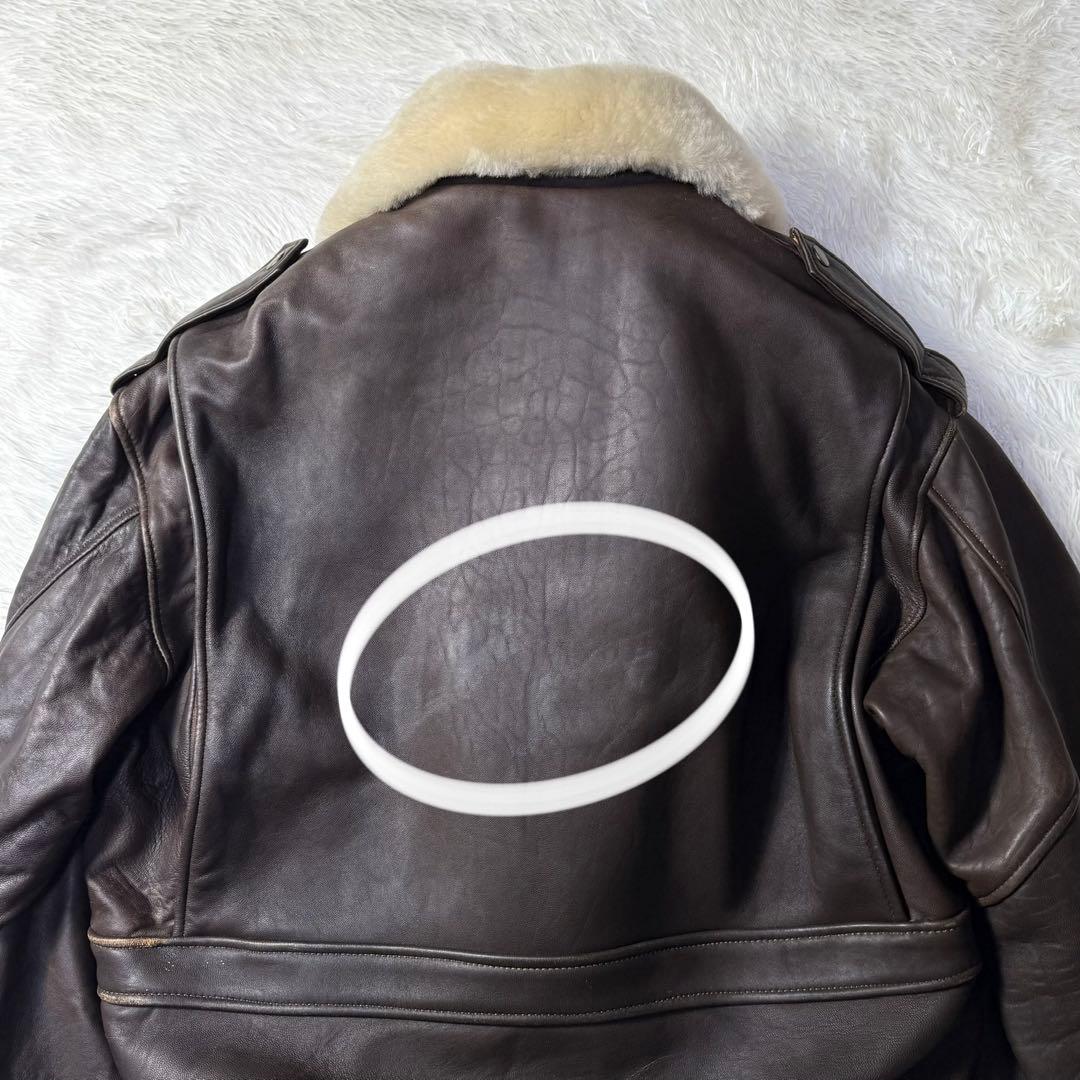 【90s】G-1 フライトレザージャケット M ムートン襟ボア・ライナー付き完品