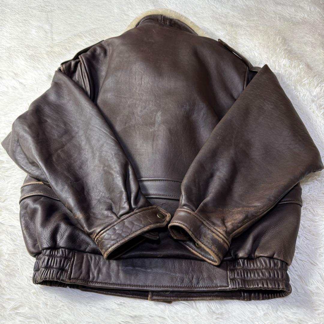 【90s】G-1 フライトレザージャケット M ムートン襟ボア・ライナー付き完品