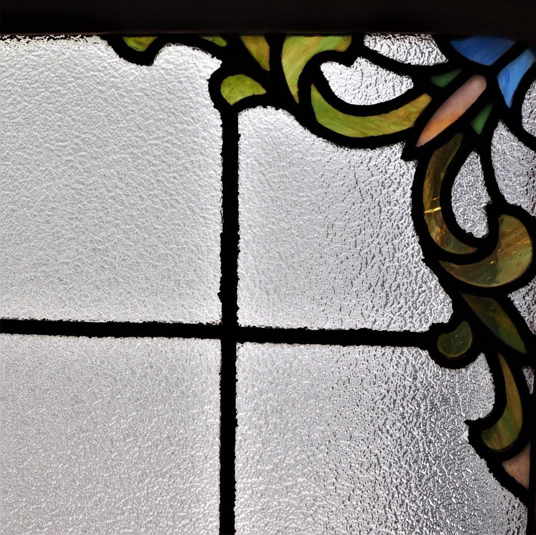 【都内引き取り限定】超希少☆和のステンドグラス☆オリジナル木製窓枠付き