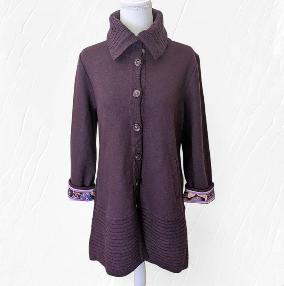 LEONARD レオナール コート パープル系 花柄 ４２サイズ