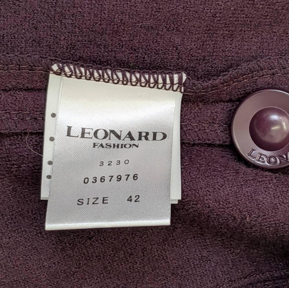 LEONARD レオナール コート パープル系 花柄 ４２サイズ