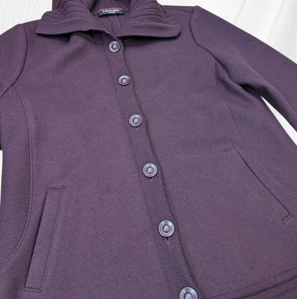 LEONARD レオナール コート パープル系 花柄 ４２サイズ