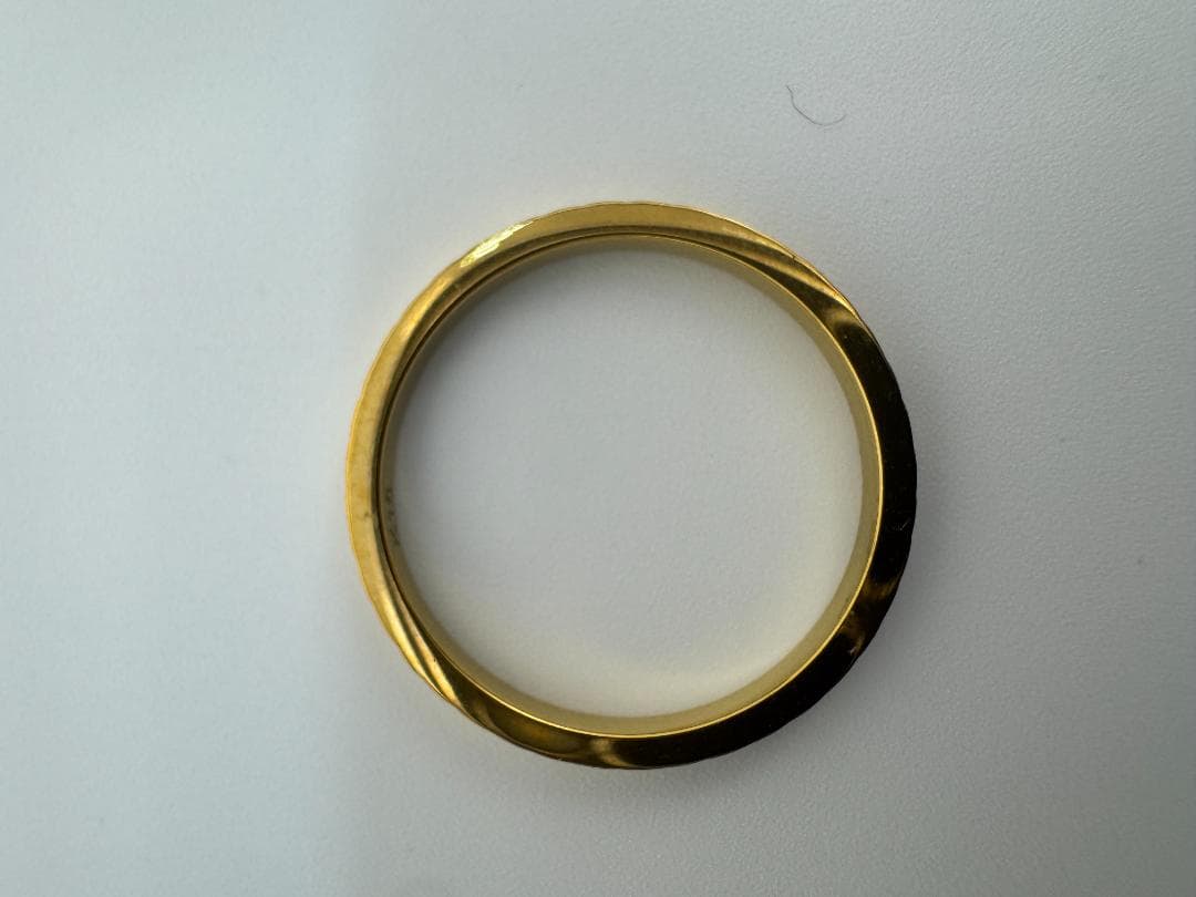 K18ゴールド エンボス加工リング1.08g/11号