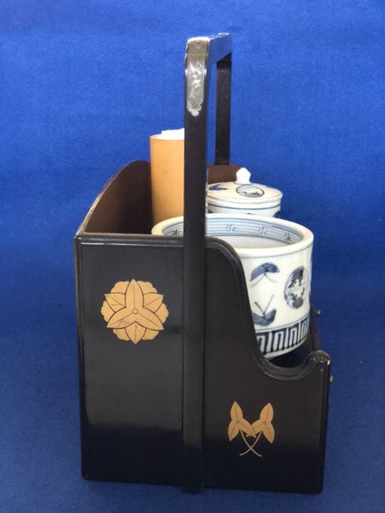 煙草盆 漆塗り 古伊万里灰いれ