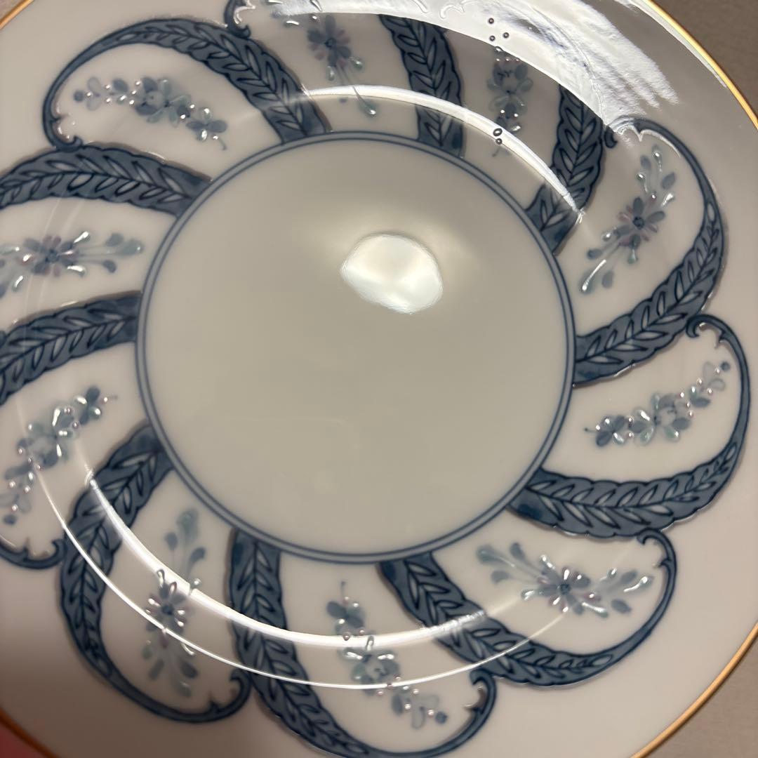 大倉陶園　呉須更紗　デザートプレート　20cm 金彩　手描き