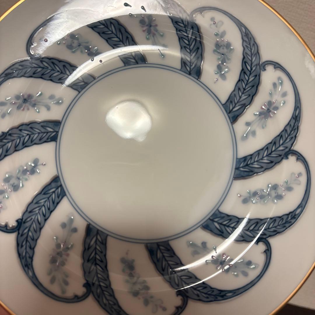 大倉陶園　呉須更紗　デザートプレート　20cm 金彩　手描き