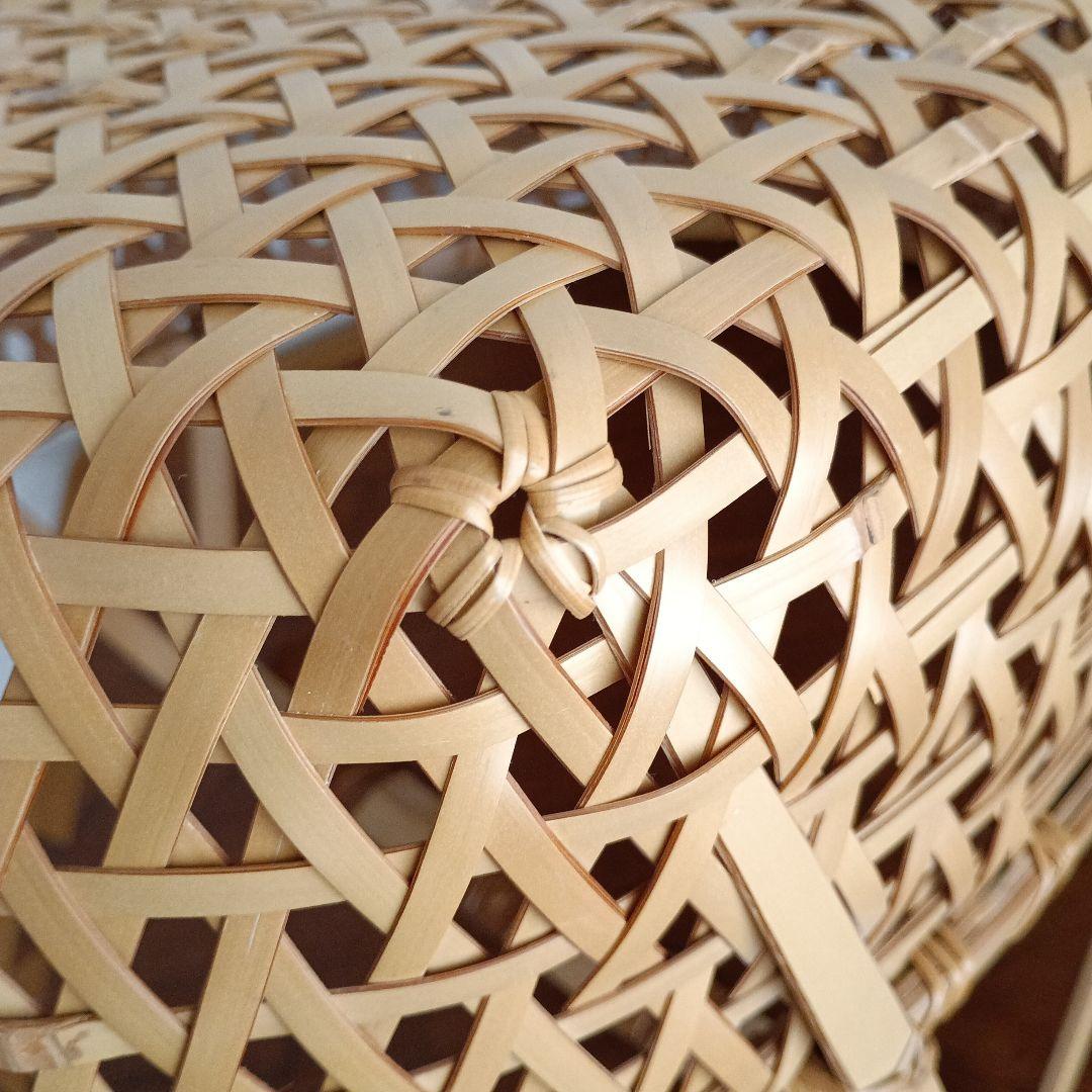 竹製籠　宮崎　作家物　竹細工　バスケット　大きめかご　天然素材　亀甲　クラフト