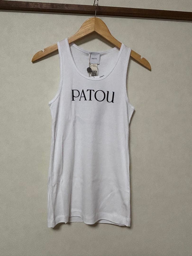 r 新品 未使用 PATOU パトゥ ロゴ ホワイト タンクトップ S