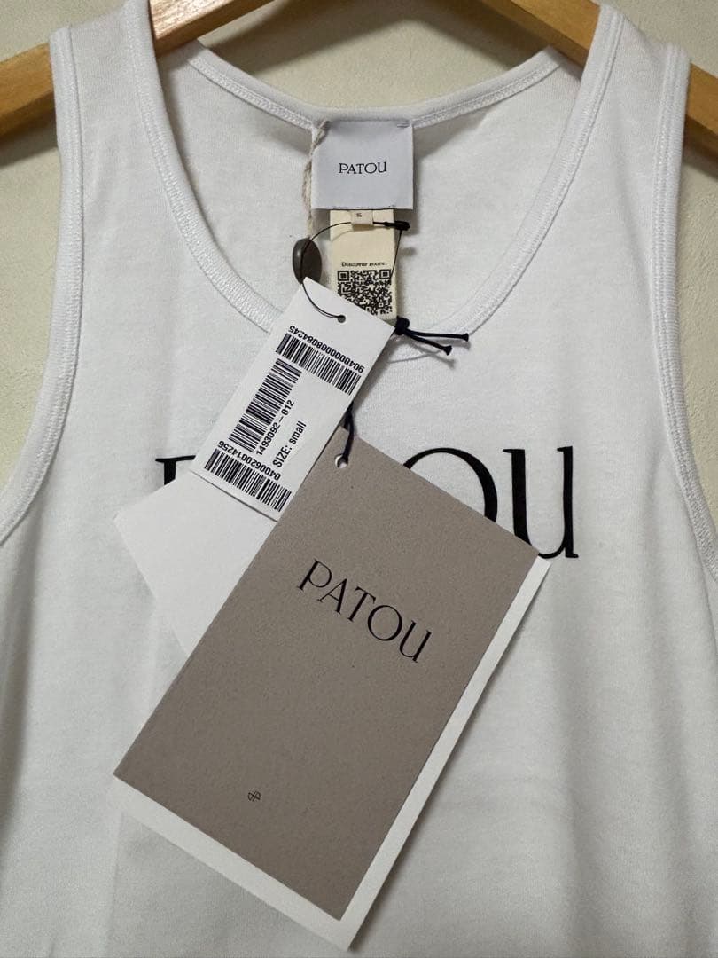 r 新品 未使用 PATOU パトゥ ロゴ ホワイト タンクトップ S