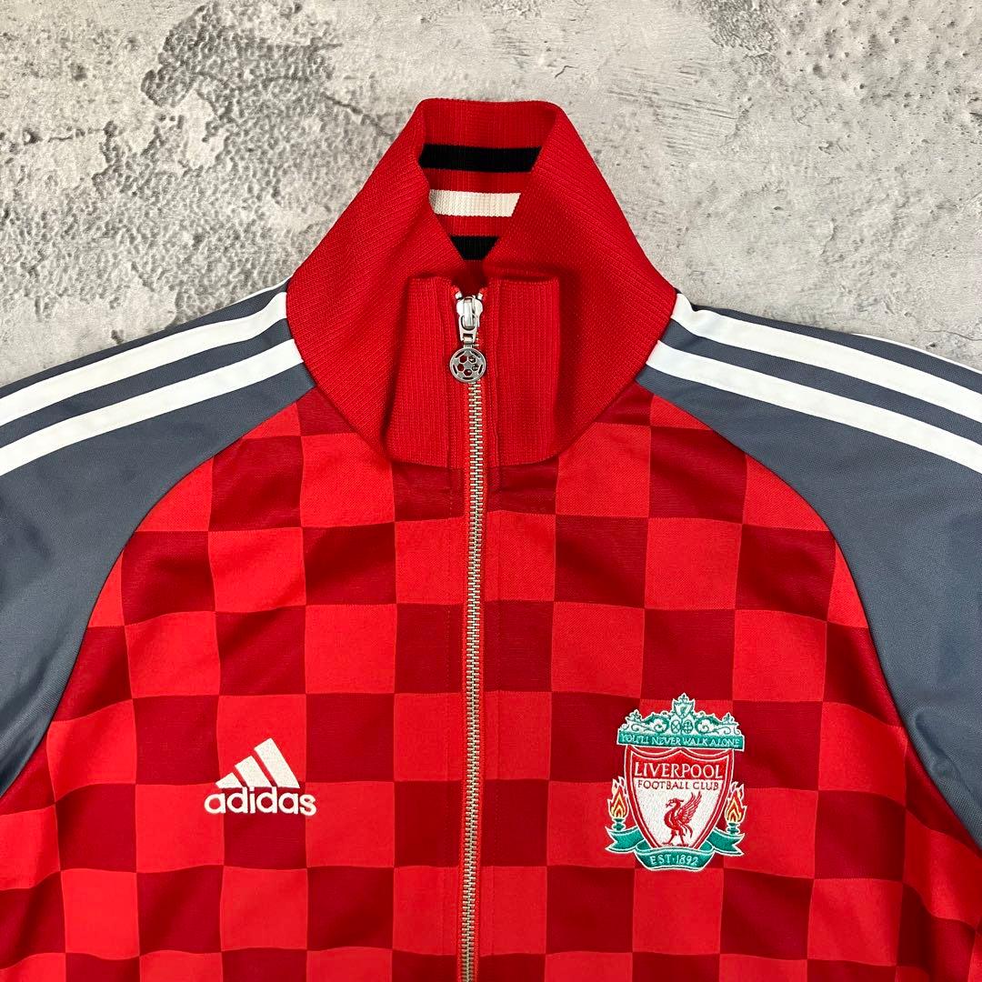adidas リヴァプールFC トラックジャケット 日本製 古着 刺繍 赤 L