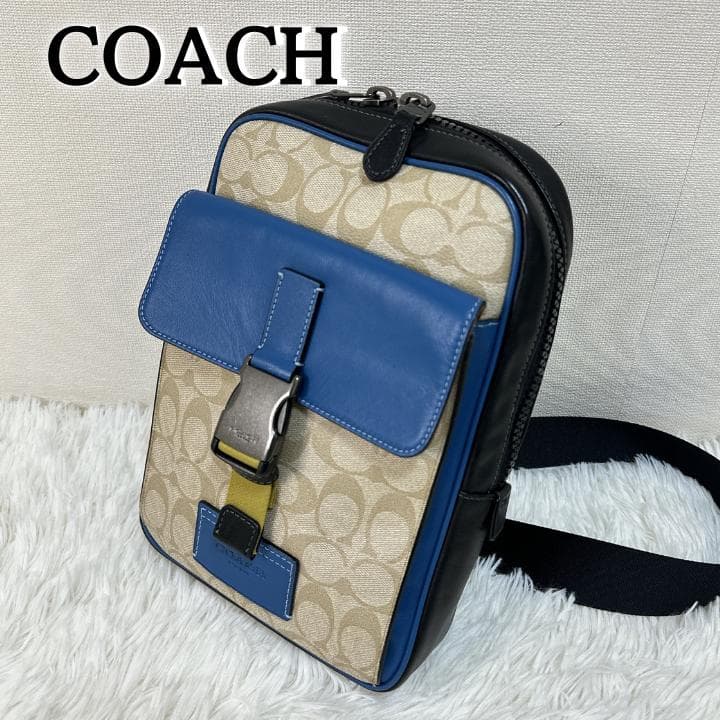 入手困難 COACH トラックパック カラーブロック シグネチャー キャンパス