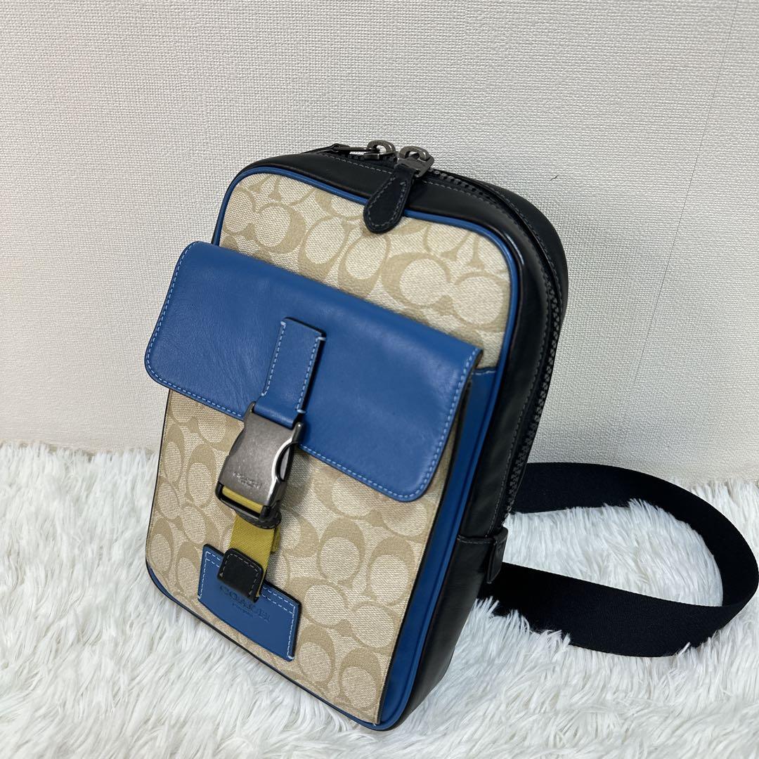 入手困難 COACH トラックパック カラーブロック シグネチャー キャンパス
