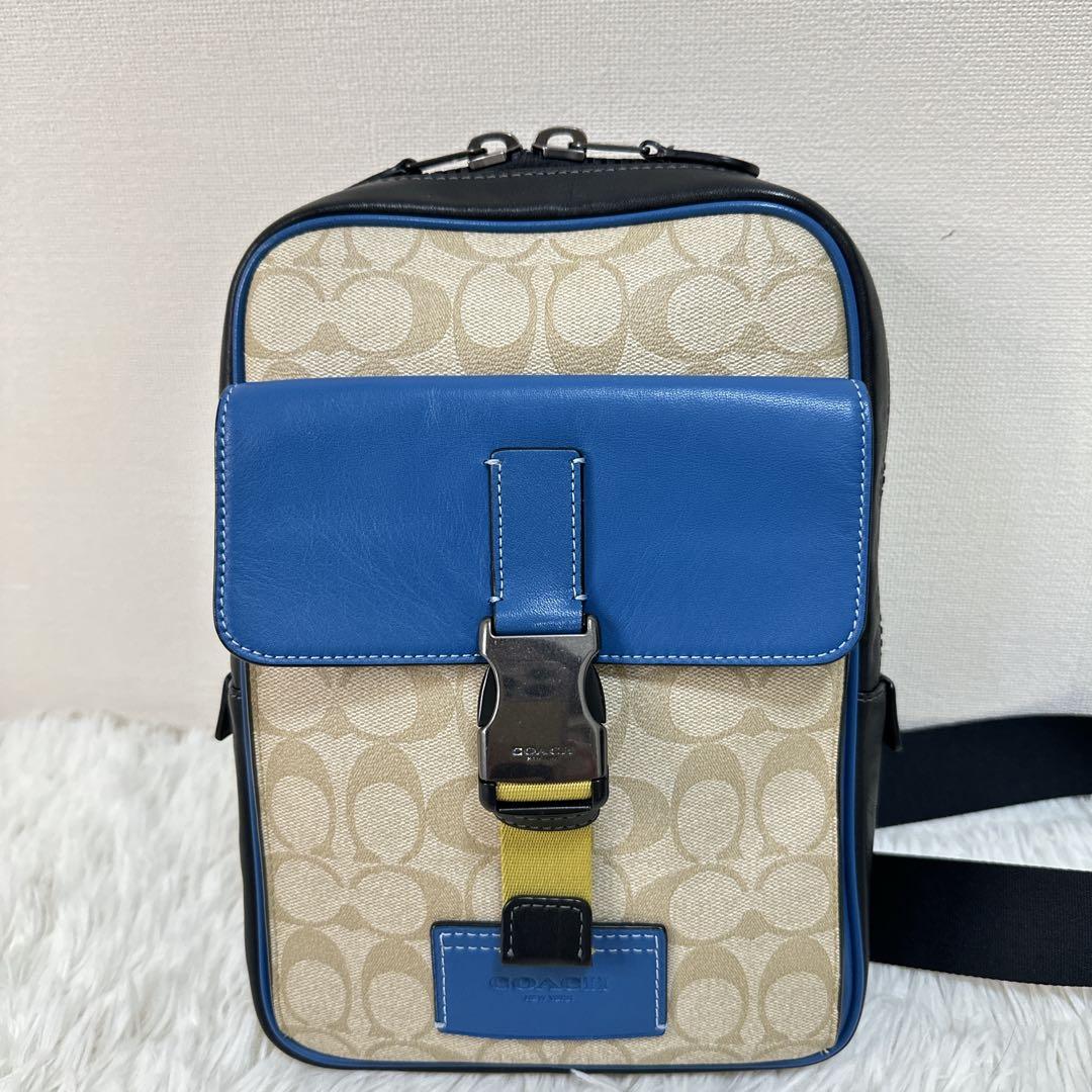 入手困難 COACH トラックパック カラーブロック シグネチャー キャンパス