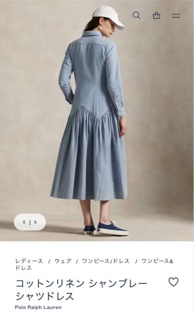 ¥60,500 ポロラルフローレン コットン ワンピース 新品未使用タグ付き