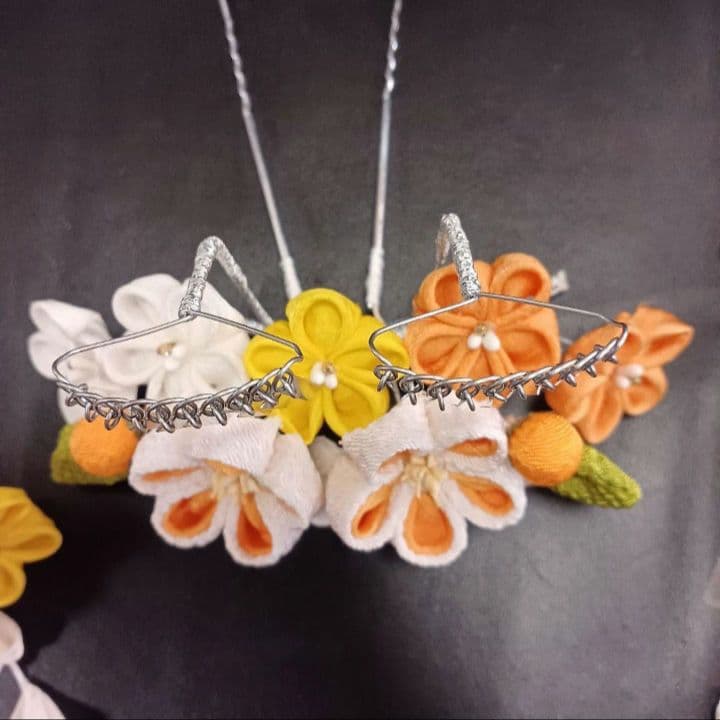 【新品】七五三　髪飾り　勝山かんざし２本　日本髪　つまみ細工 簪　ハレの日