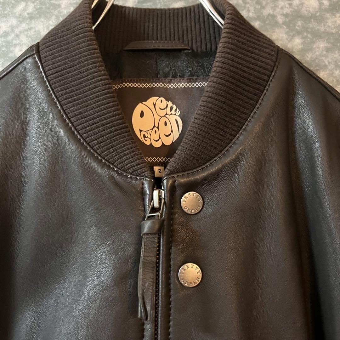 Pretty Green ブルゾンタイプ レザージャケット プリティグリーン