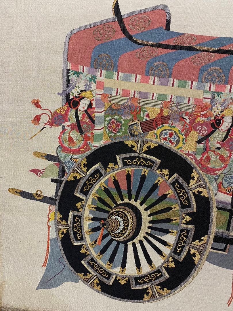 高級絹織屏風 特注 仕切 パーテーション 年代物 時代物 旧家引取品