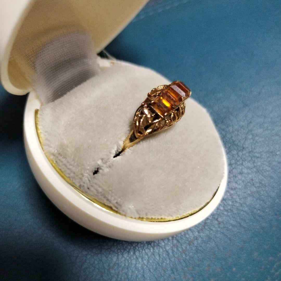 アンバーリング　k18 　刻印あり