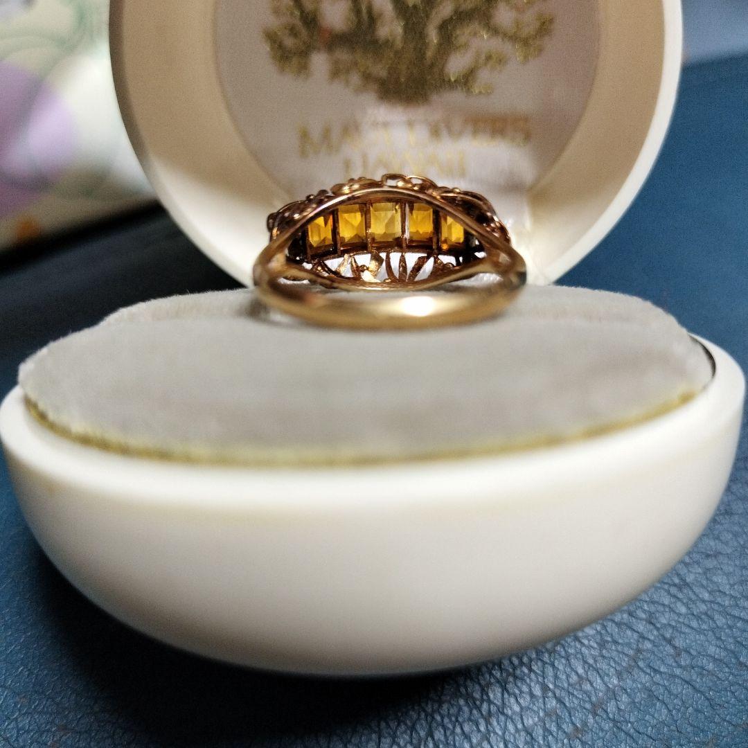 アンバーリング　k18 　刻印あり