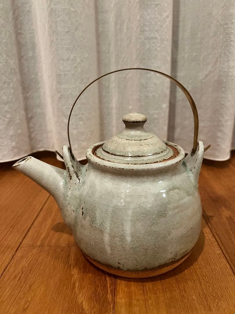 まゆみ窯　真弓亮司 黄土瓶大（直火可）急須　ティーポット