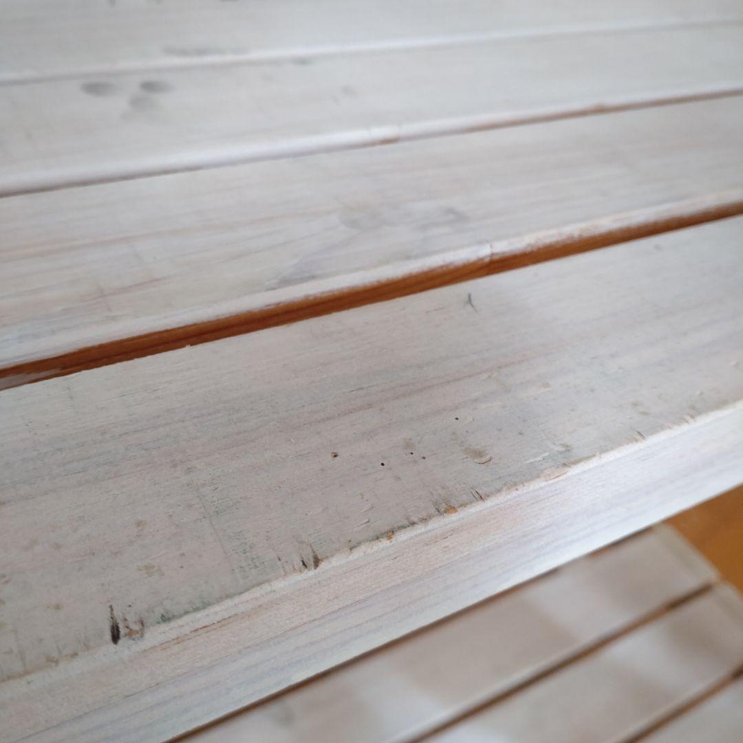 【売約済み】奥行30cm ラック 棚 本棚 シャビー ホワイト スリム