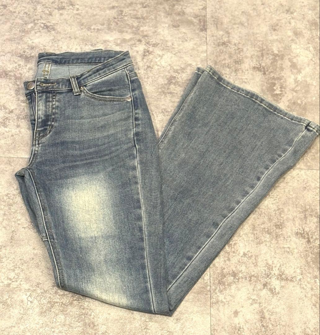 パンツ ANDMARY Heart hip flare denim