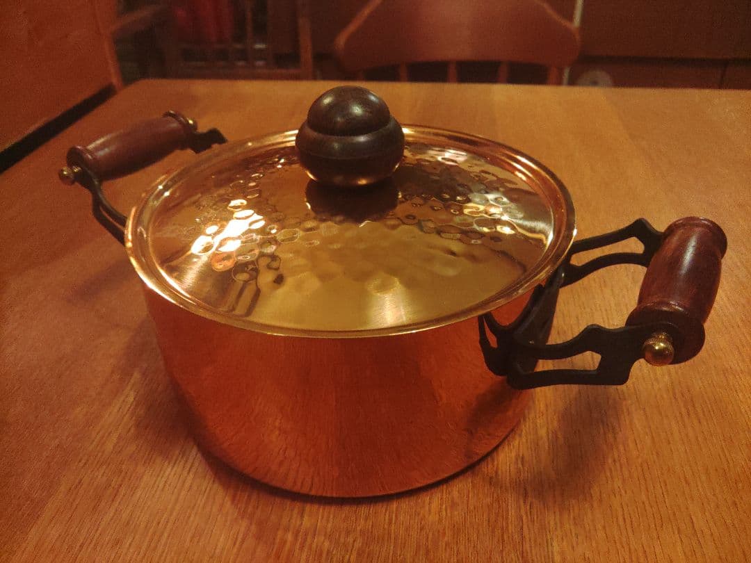 未使用　新光金属　copper100 銅製　ハンマード　両手鍋　希少　レア
