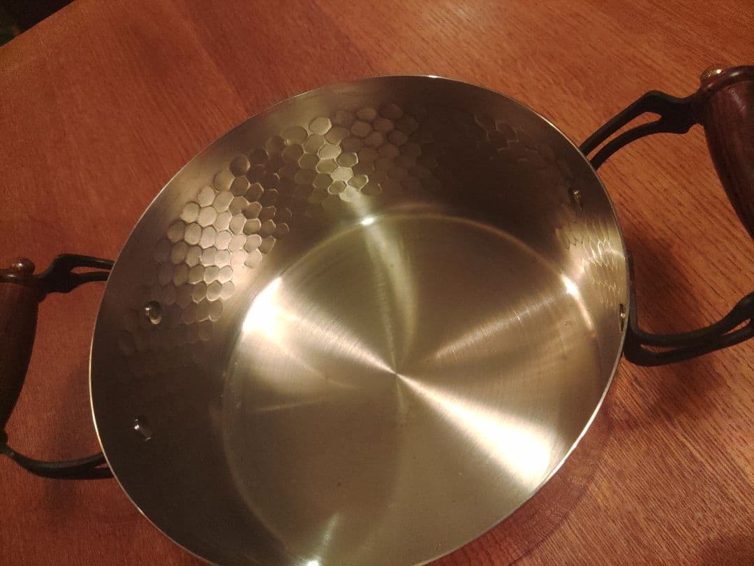 未使用　新光金属　copper100 銅製　ハンマード　両手鍋　希少　レア