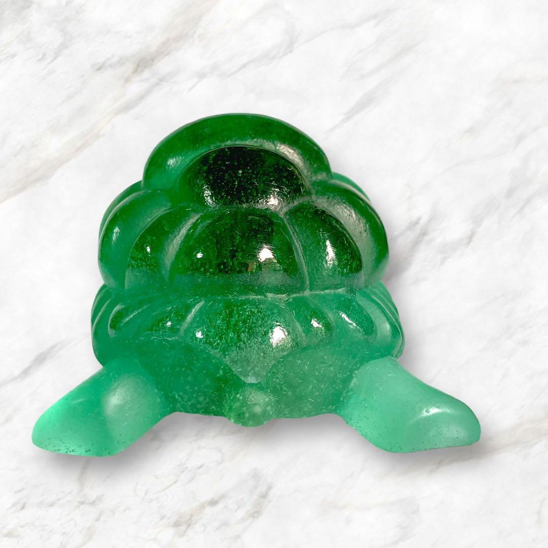 ドームフランス　置物　緑　亀　カメ　　クリスタル　水晶　ナンシー　daum