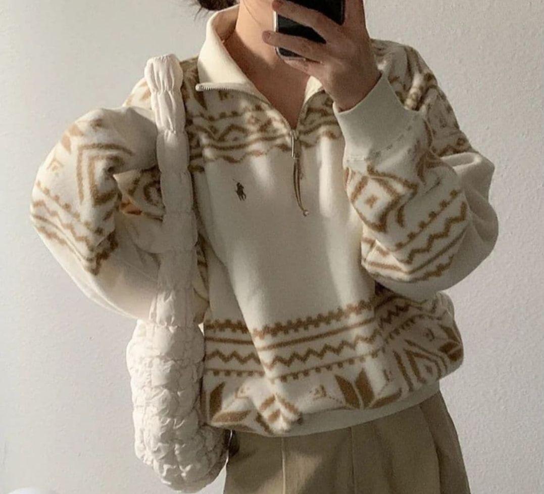 ポロラルフローレン❁フェアアイル柄 フリース ポニー刺繍 大きいサイズ 現行