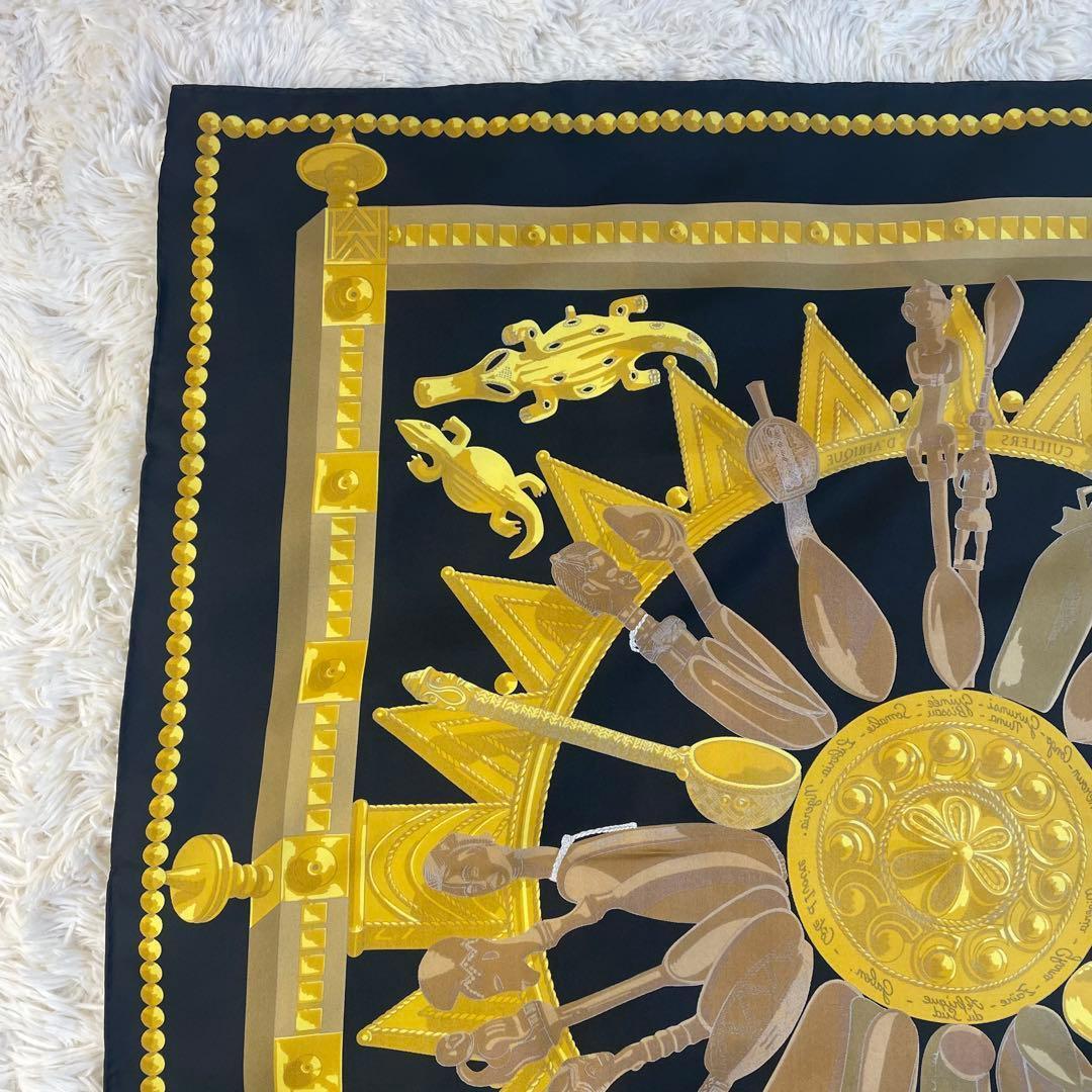 未使用級✨ エルメス カレ90 アフリカのスプーン スカーフ シルク 箱付き