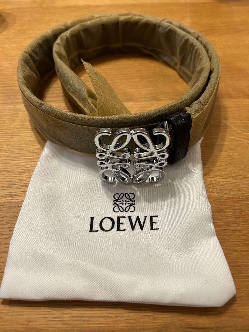 【新品未使用】LOEWE アナグラムベルト レザー 85サイズ