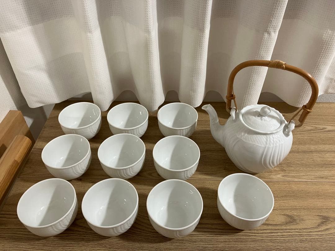 【まり】ジノリ ベッキオホワイト 湯呑x10個と急須