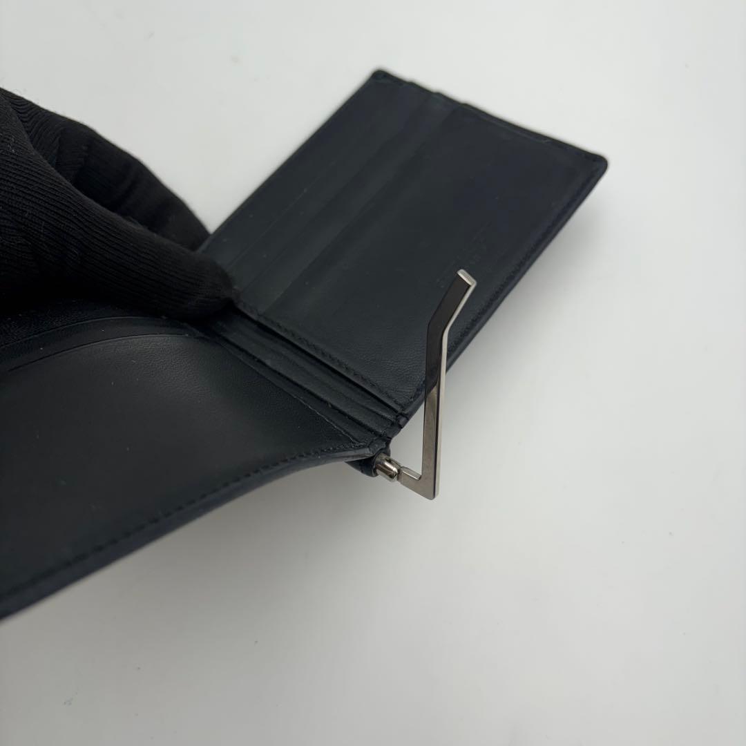 SAINT LAURENT ブラック クロコダイル 二つ折り財布 マネークリップ