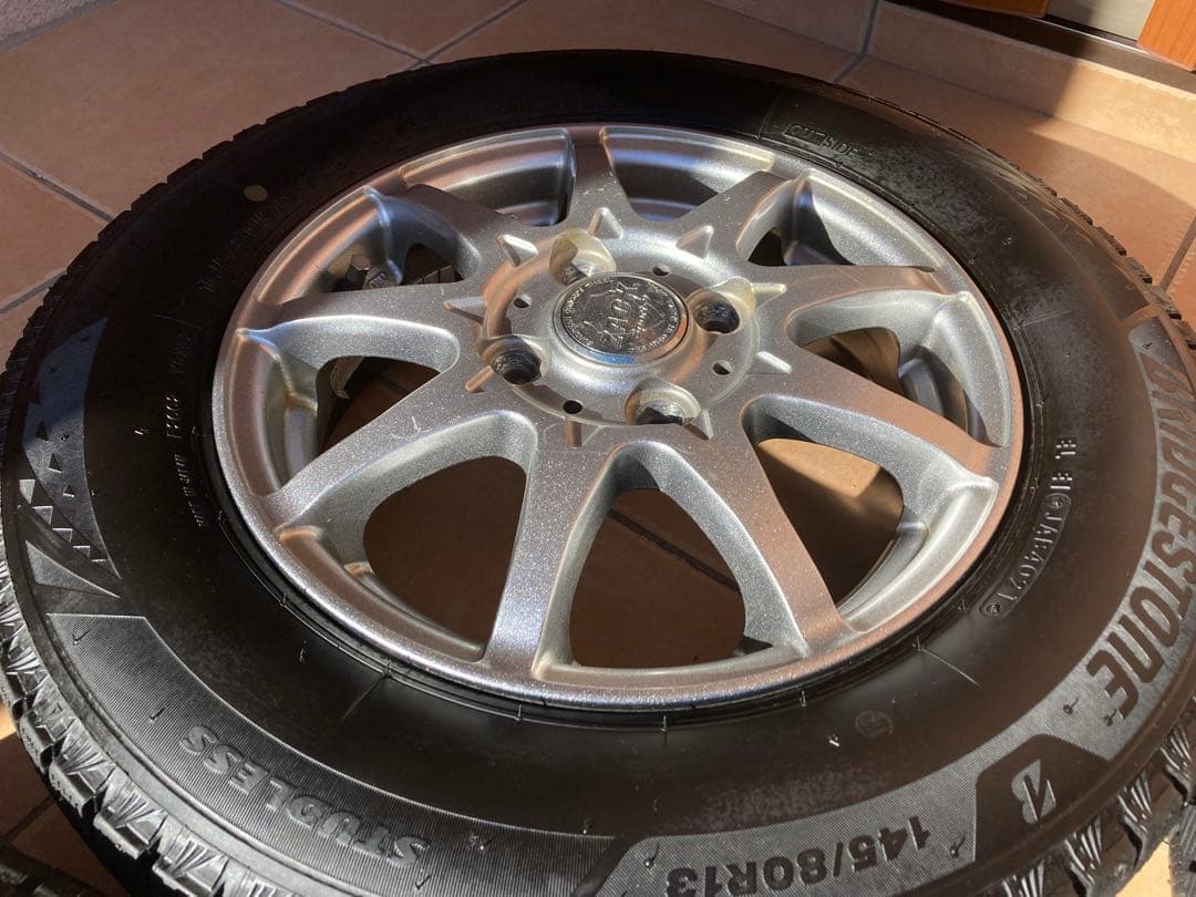 ブリヂストンブリザックVRX3 145/80R13スタッドレス4本ホイールセット