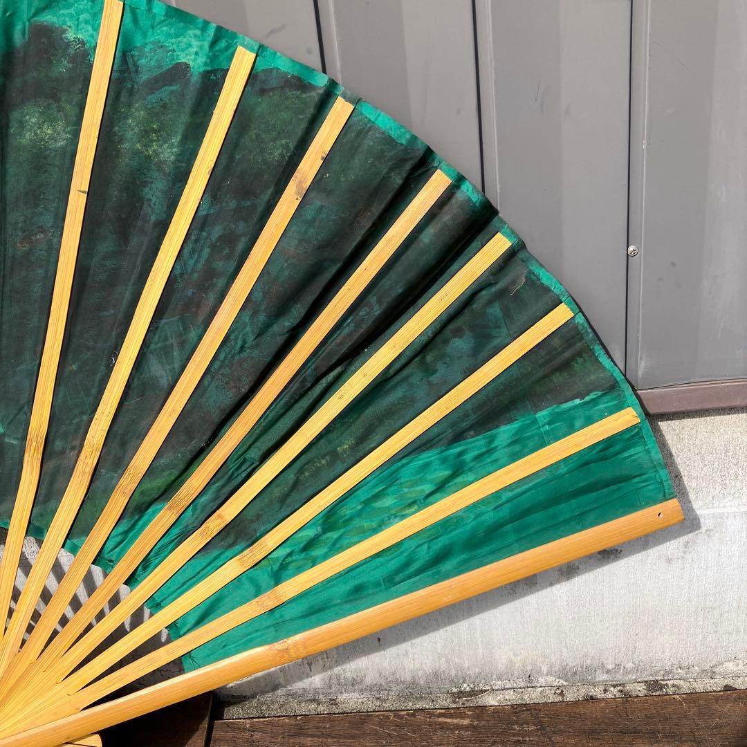 扇 飾り扇子 巨大扇子 壁掛け インテリア 飾り扇 風景画 レトロ 絵画