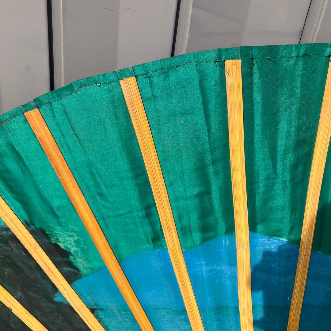 扇 飾り扇子 巨大扇子 壁掛け インテリア 飾り扇 風景画 レトロ 絵画