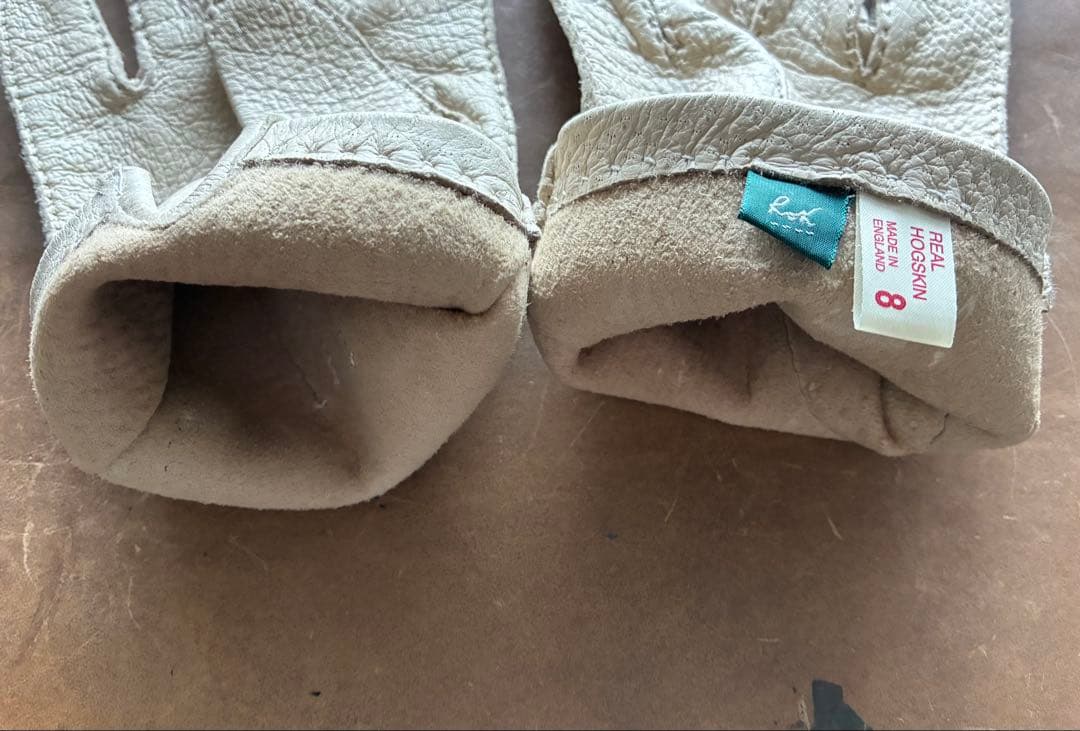 ROX ペッカリー レザー グローブ ホワイト【サイズ8】【メンズ】