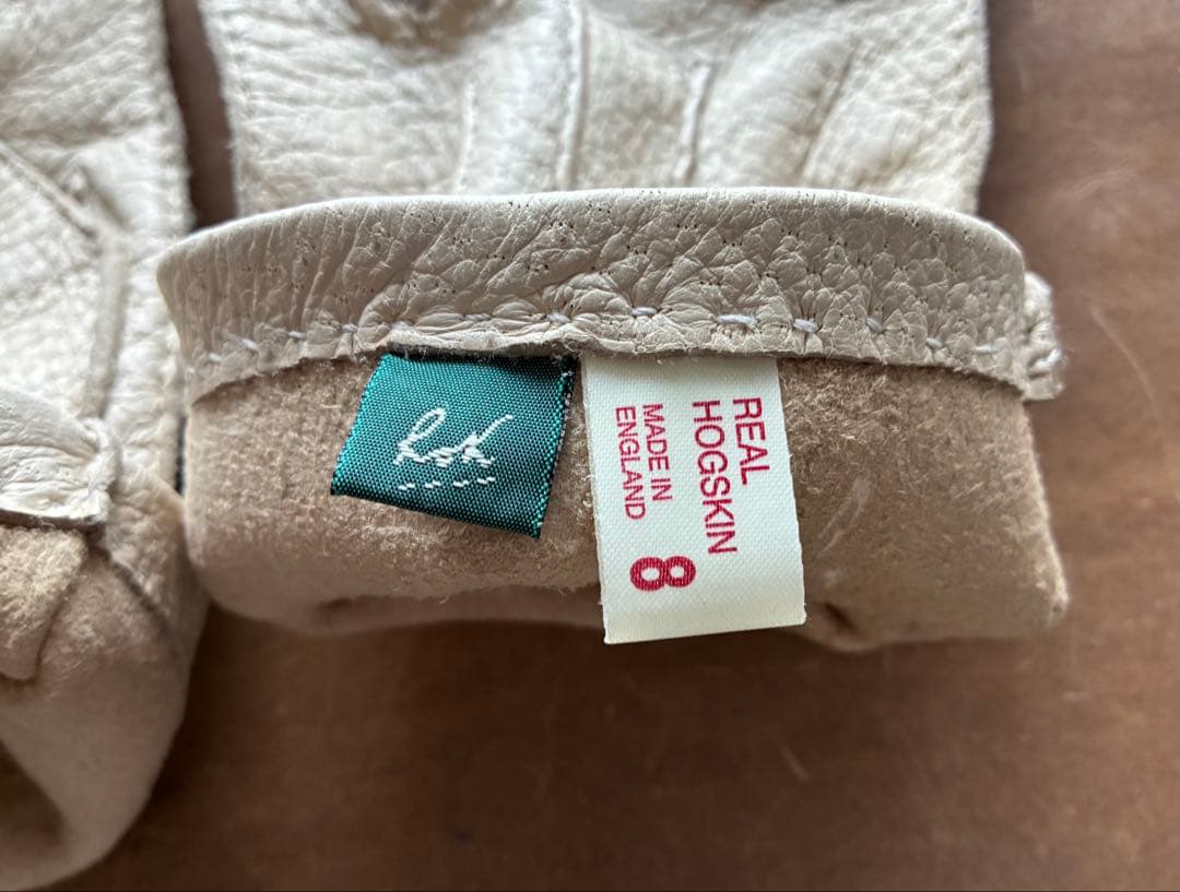 ROX ペッカリー レザー グローブ ホワイト【サイズ8】【メンズ】