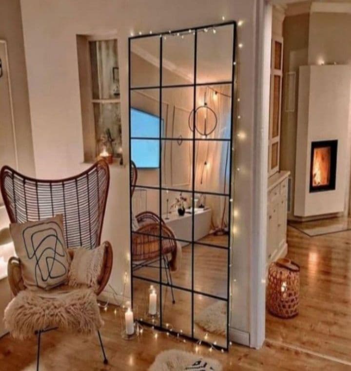 18枚鏡　壁掛けミラー　格子　大型ミラー　鏡