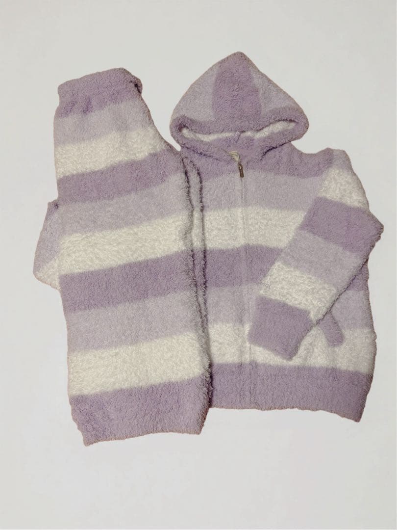 ジェラートピケ　上下セットスト（ラベンダーホワイト）