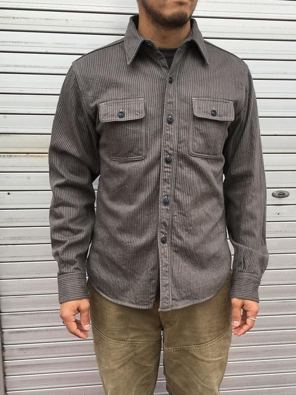 廃番・未使用 デラックスウエア HV-01 ヒッコリー ヘビーネルシャツ XL