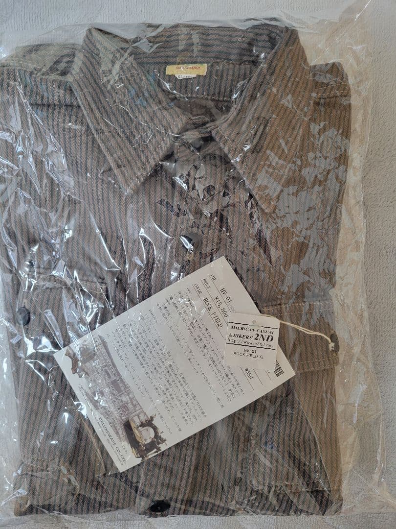 廃番・未使用 デラックスウエア HV-01 ヒッコリー ヘビーネルシャツ XL