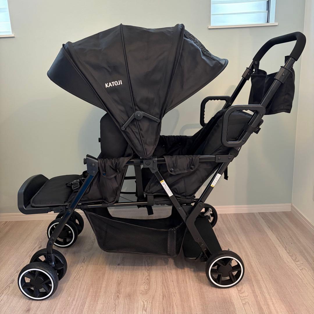 【✨美品✨】カトージ　二人乗りベビーカー　二人でゴー　リアシート付き